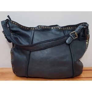 Bolsa Nova Anna Hobo‎ Buttery Soft Leather Black Slouchy Shoulder Bag Purse